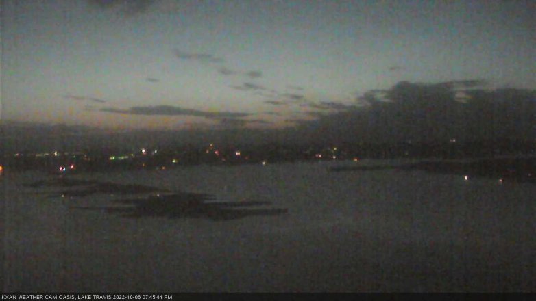 Lake Travis webcam, October 8, 2022 7:45 PM CT