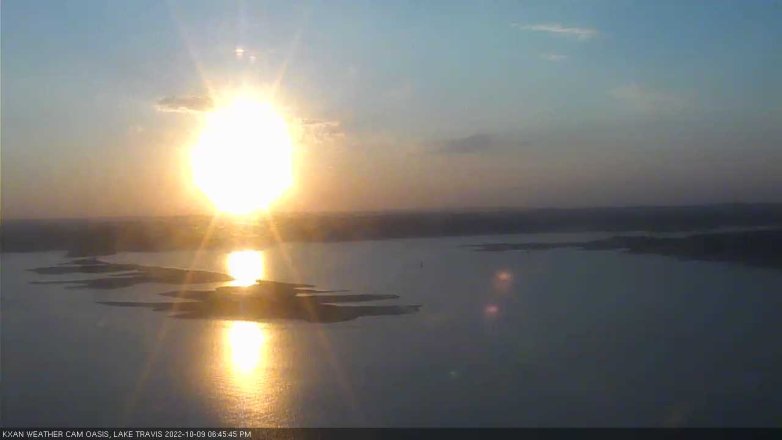 Lake Travis webcam, October 9, 2022 6:45 PM CT
