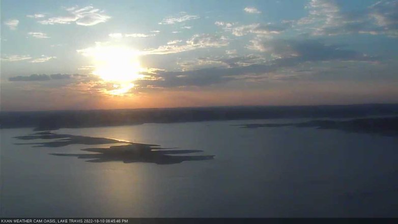 Lake Travis webcam, October 10, 2022 6:45 PM CT