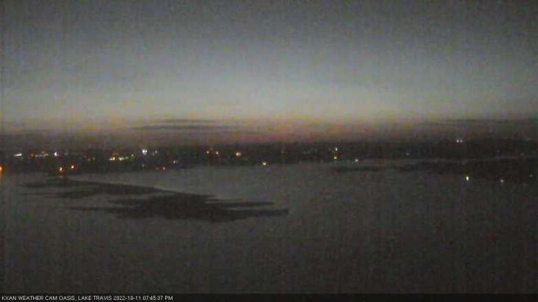 Lake Travis webcam, October 11, 2022 7:45 PM CT