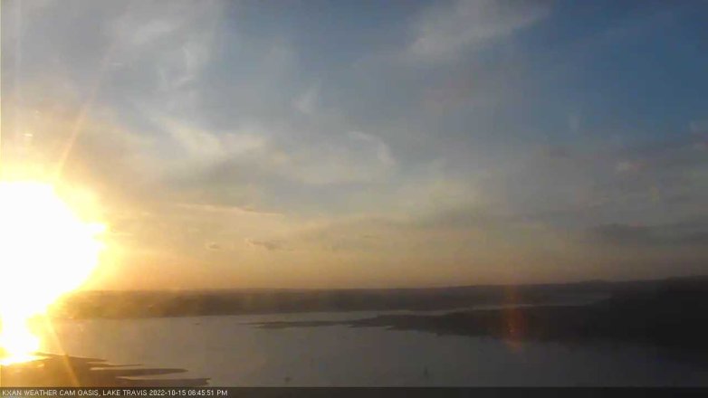 Lake Travis webcam, October 15, 2022 6:45 PM CT