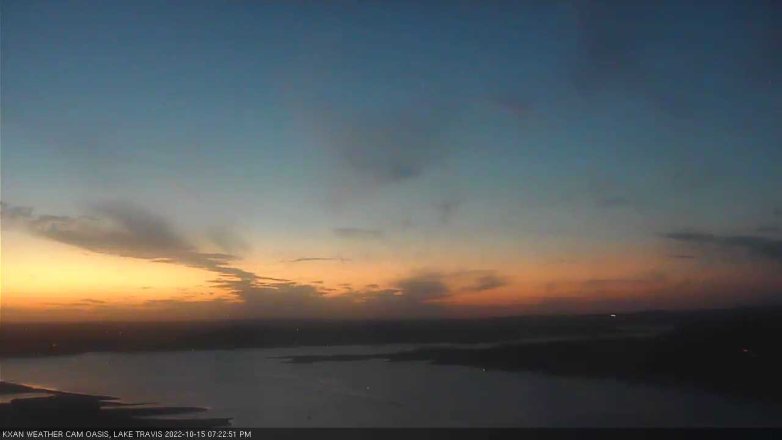 Lake Travis webcam, October 15, 2022 7:25 PM CT