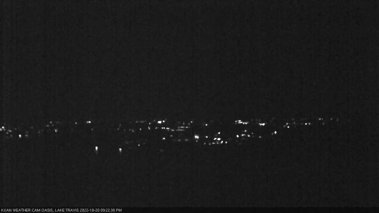 Lake Travis webcam, October 20, 2022 9:25 PM CT