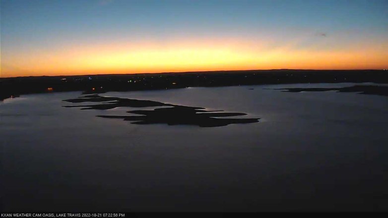 Lake Travis webcam, October 21, 2022 7:25 PM CT
