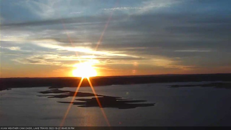 Lake Travis webcam, October 22, 2022 6:45 PM CT