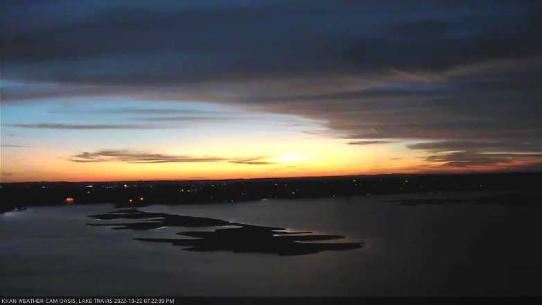Lake Travis webcam, October 22, 2022 7:25 PM CT