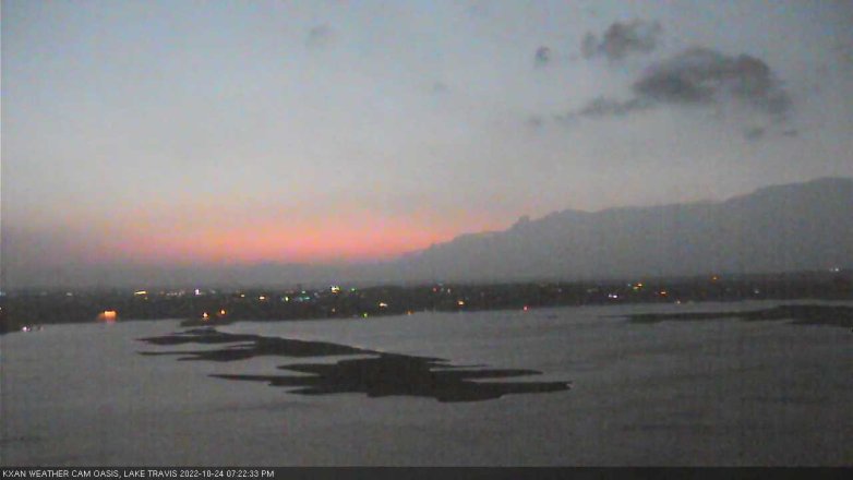 Lake Travis webcam, October 24, 2022 7:25 PM CT