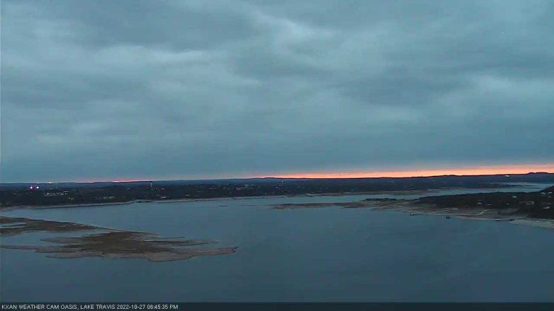 Lake Travis webcam, October 27, 2022 6:45 PM CT