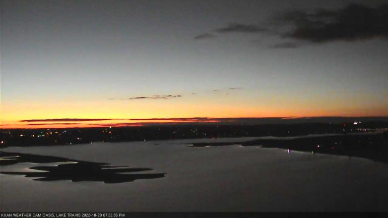 Lake Travis webcam, October 29, 2022 7:25 PM CT