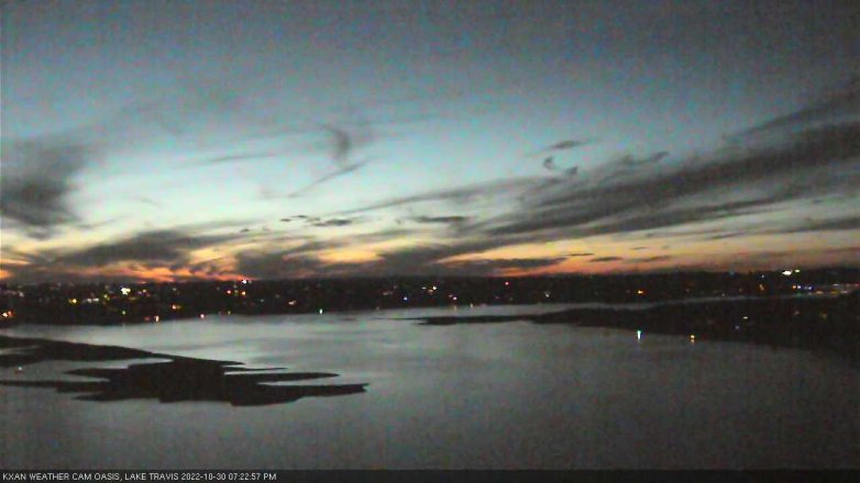 Lake Travis webcam, October 30, 2022 7:25 PM CT