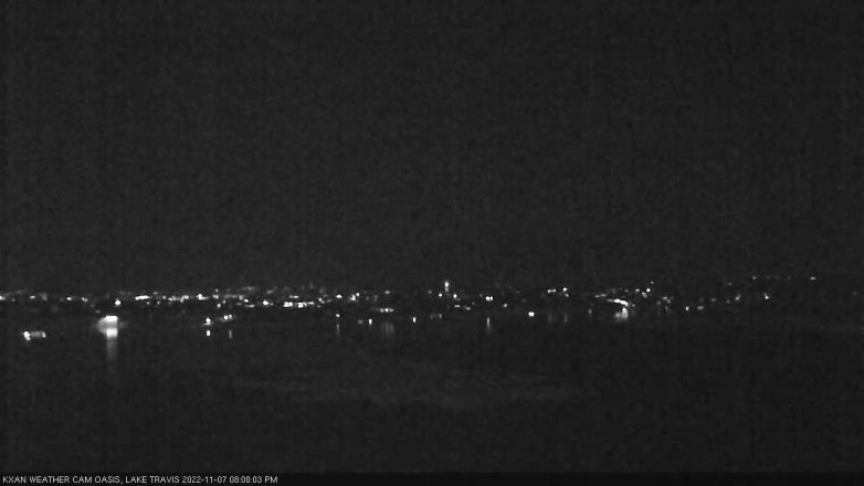Lake Travis webcam, November 7, 2022 8:00 PM CT