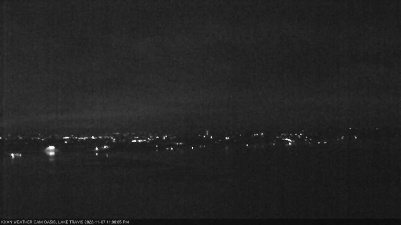 Lake Travis webcam, November 7, 2022 11:00 PM CT