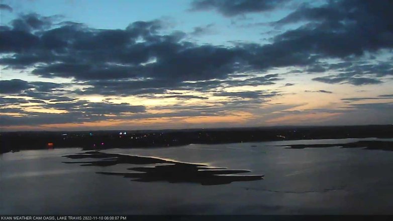 Lake Travis webcam, November 10, 2022 6:00 PM CT