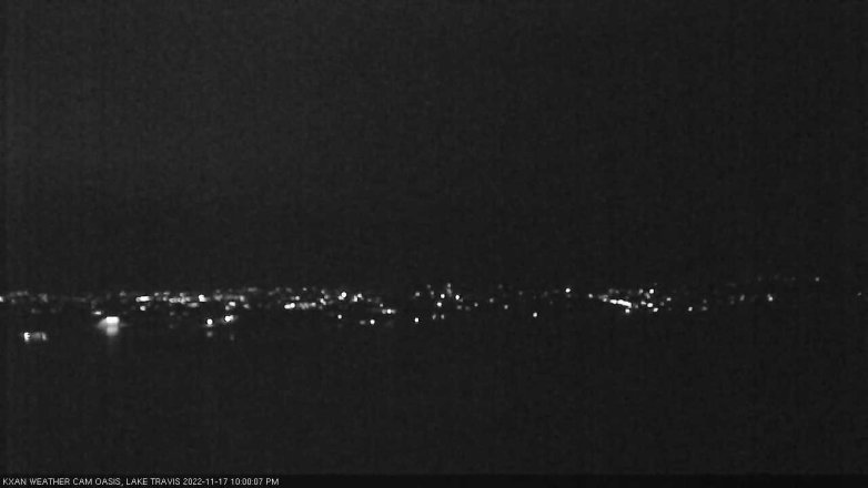 Lake Travis webcam, November 17, 2022 10:00 PM CT