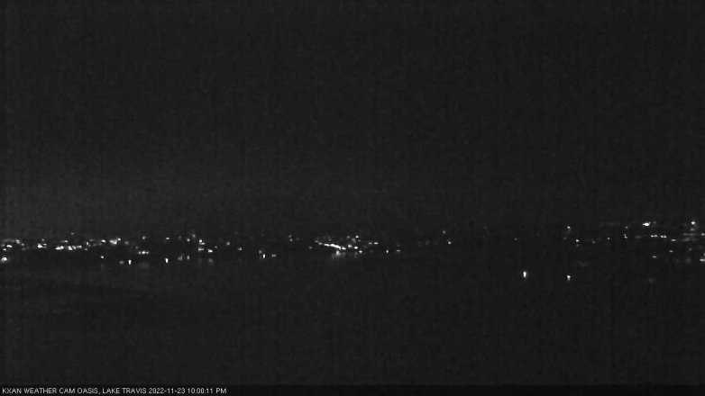 Lake Travis webcam, November 23, 2022 10:00 PM CT