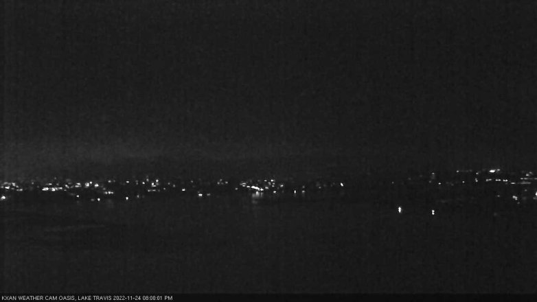 Lake Travis webcam, November 24, 2022 8:00 PM CT