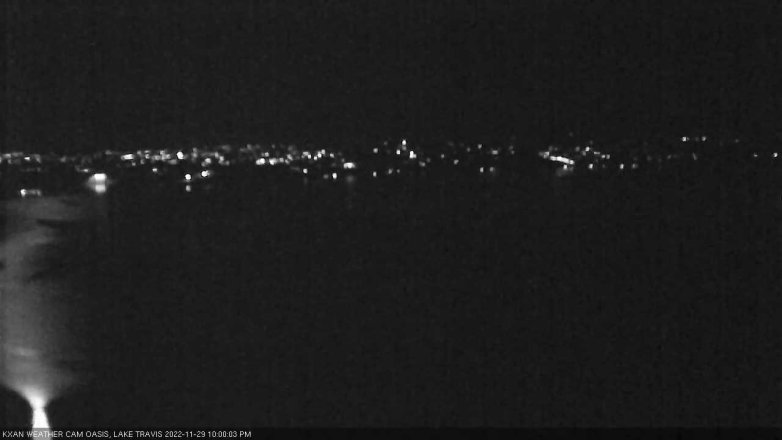 Lake Travis webcam, November 29, 2022 10:00 PM CT
