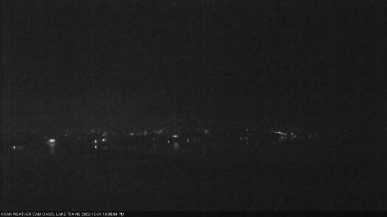 Lake Travis webcam, December 1, 2022 10:00 PM CT
