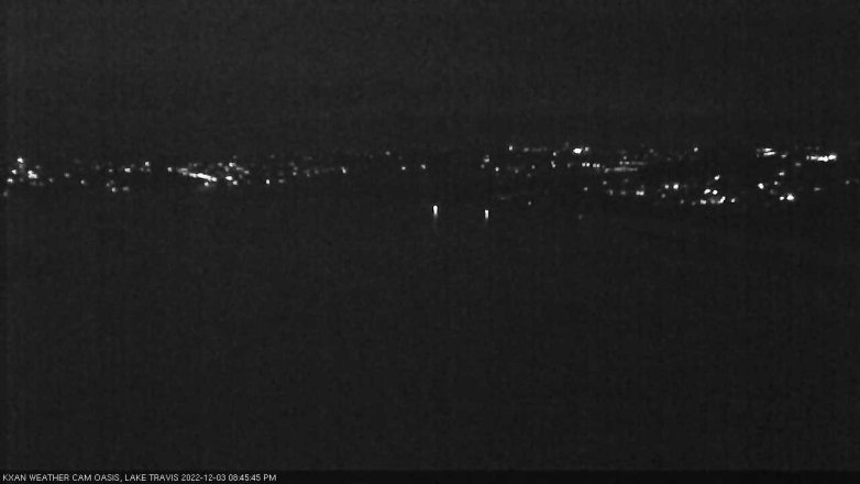 Lake Travis webcam, December 3, 2022 8:45 PM CT