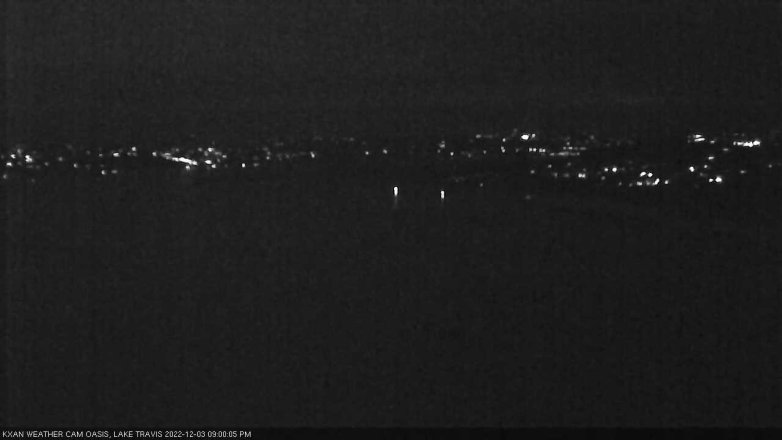Lake Travis webcam, December 3, 2022 9:00 PM CT