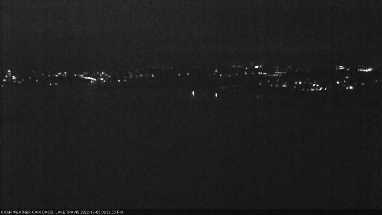 Lake Travis webcam, December 3, 2022 9:25 PM CT