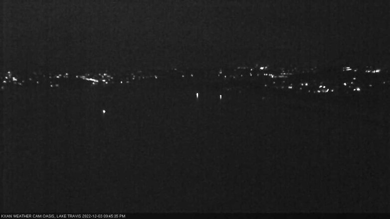 Lake Travis webcam, December 3, 2022 9:45 PM CT