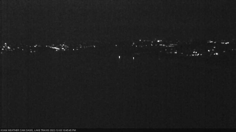 Lake Travis webcam, December 3, 2022 10:45 PM CT