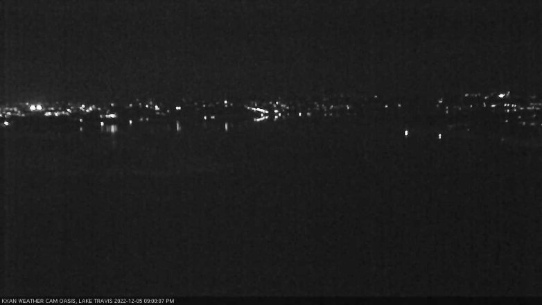 Lake Travis webcam, December 5, 2022 9:00 PM CT