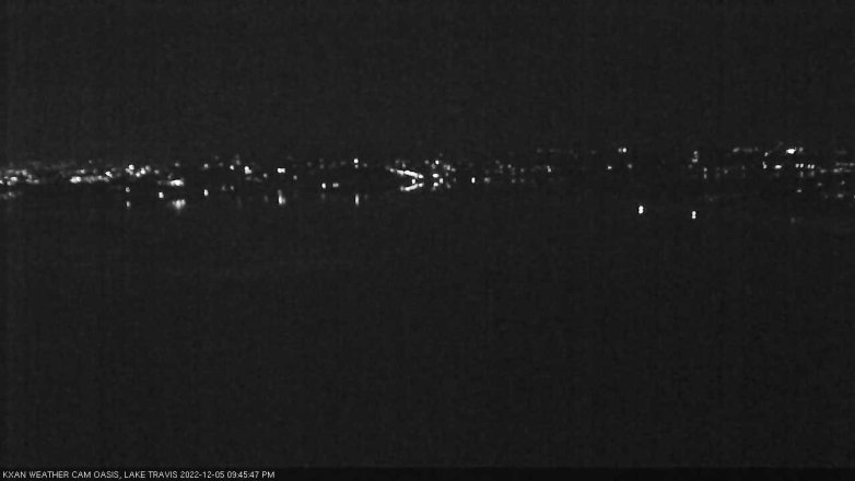 Lake Travis webcam, December 5, 2022 9:45 PM CT