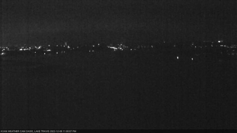 Lake Travis webcam, December 6, 2022 11:00 PM CT