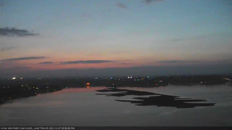 Lake Travis webcam, December 7, 2022 6:00 PM CT