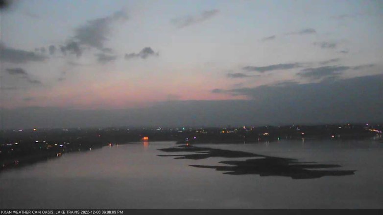 Lake Travis webcam, December 8, 2022 6:00 PM CT