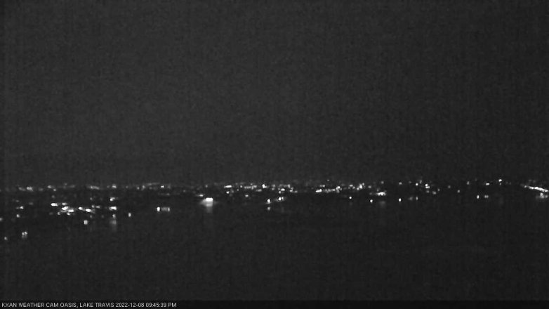 Lake Travis webcam, December 8, 2022 9:45 PM CT