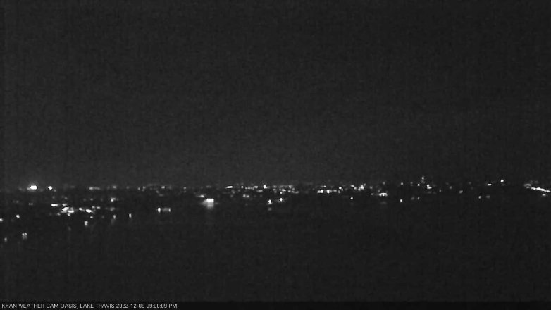 Lake Travis webcam, December 9, 2022 9:00 PM CT