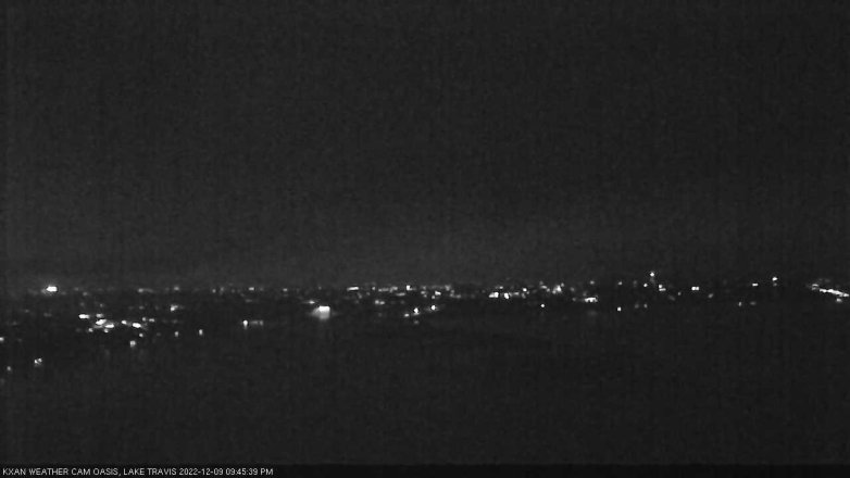 Lake Travis webcam, December 9, 2022 9:45 PM CT