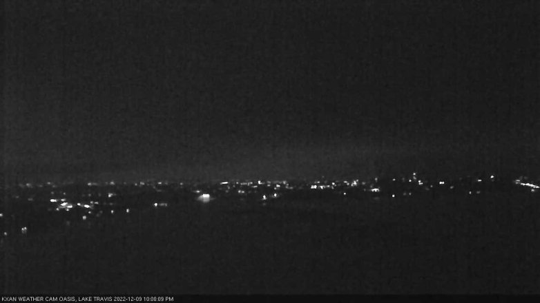 Lake Travis webcam, December 9, 2022 10:00 PM CT
