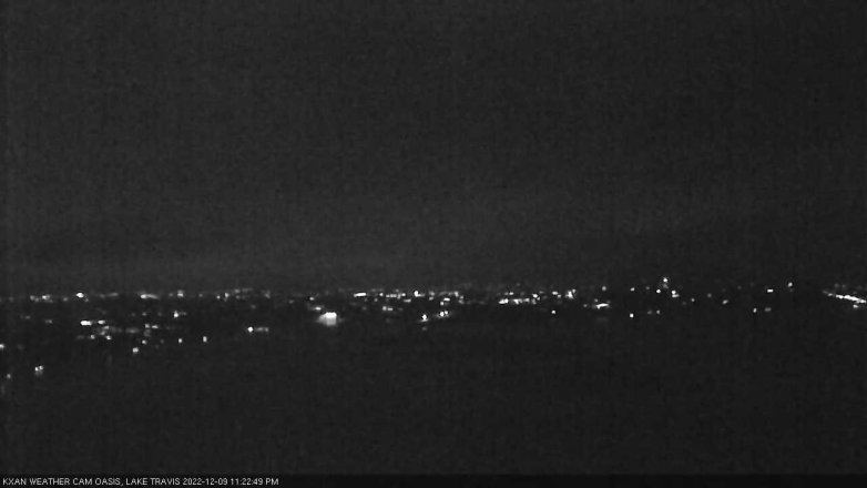 Lake Travis webcam, December 9, 2022 11:25 PM CT