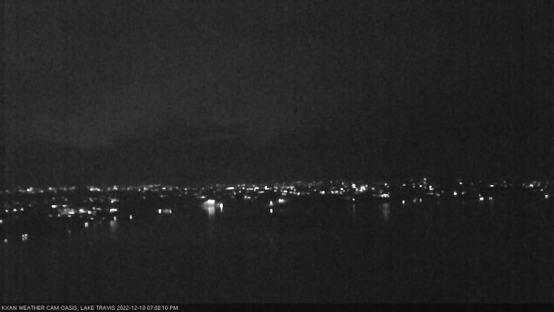 Lake Travis webcam, December 10, 2022 7:00 PM CT