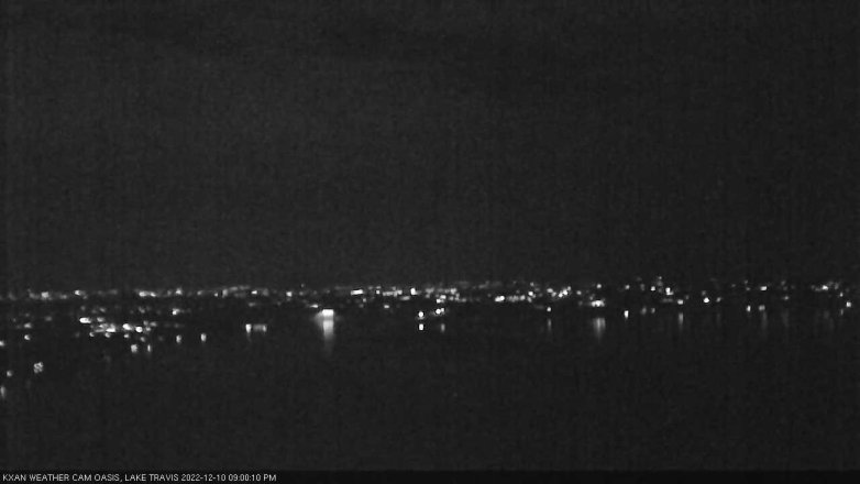 Lake Travis webcam, December 10, 2022 9:00 PM CT