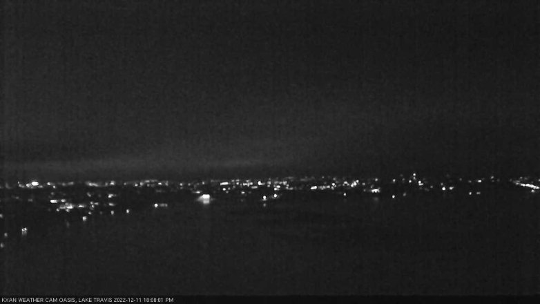 Lake Travis webcam, December 11, 2022 10:00 PM CT