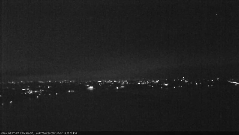Lake Travis webcam, December 12, 2022 11:00 PM CT