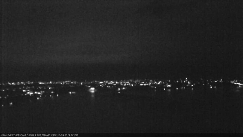 Lake Travis webcam, December 13, 2022 8:00 PM CT