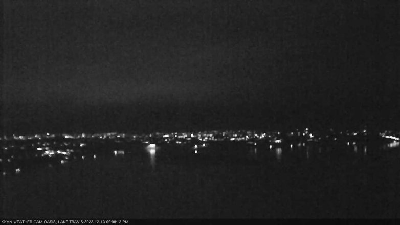 Lake Travis webcam, December 13, 2022 9:00 PM CT