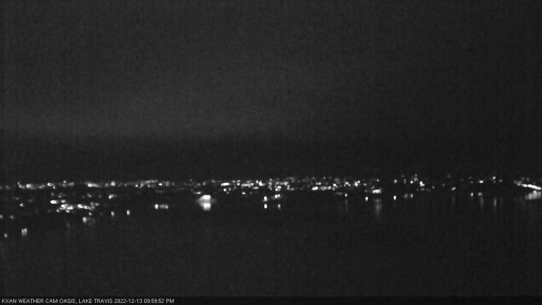 Lake Travis webcam, December 13, 2022 10:00 PM CT