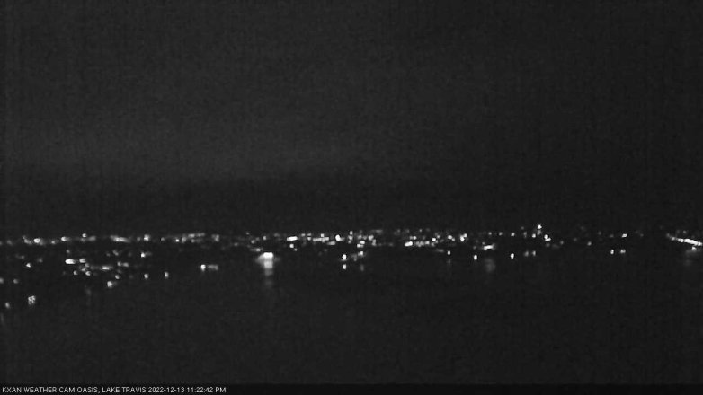 Lake Travis webcam, December 13, 2022 11:25 PM CT