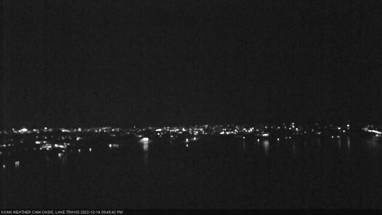 Lake Travis webcam, December 14, 2022 9:45 PM CT