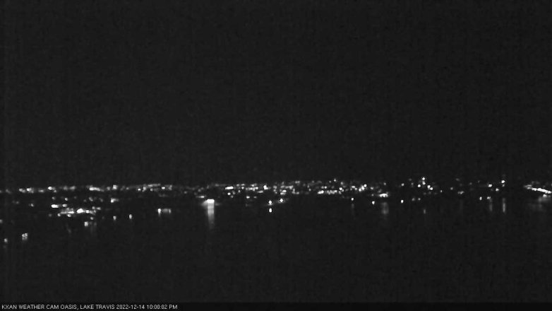 Lake Travis webcam, December 14, 2022 10:00 PM CT