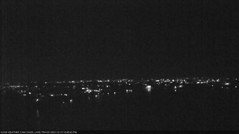 Lake Travis webcam, December 15, 2022 10:45 PM CT