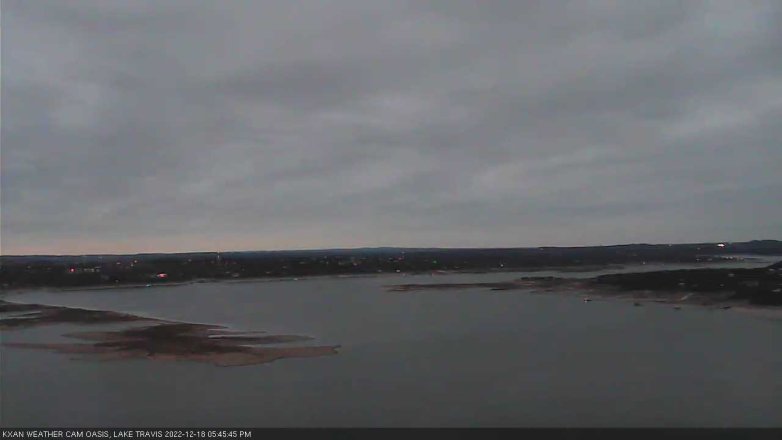 Lake Travis webcam, December 18, 2022 5:45 PM CT