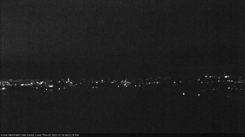 Lake Travis webcam, December 18, 2022 9:25 PM CT